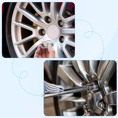 Gickbussu 22PCS Locking Lug Nut Key Set for VW Audi | Anti-Theft Wheel Lock Removal Kit, Covers 521-540 Patterns, Adapter & Punch Included, for Mechanics and DIY