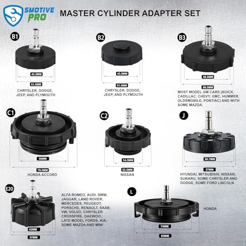 SMOTIVEPRO 12 pcs Brake Master Cylinder Bleeder Kit Professional Brake Bleeder Adapter Compatible with Most Brake Bleeder kit - size: 12pcs Master Cylinder Adapter Set
