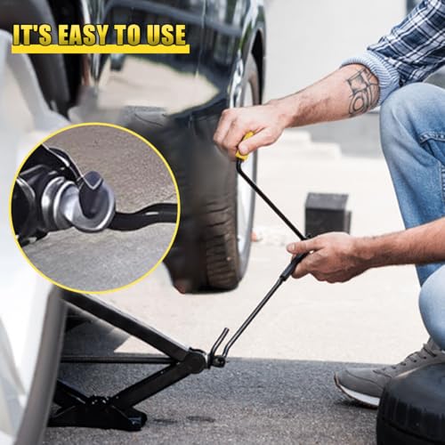 Car Scissor Jack Handle, Automotive Wheel Lug Wrench, Steel Vehicle Tire Lift Tool, Universal Trailer Jack Replacement & Repair Accessory for SUV, Sedan, Truck (Extended) - size: Extended Lug Wrench