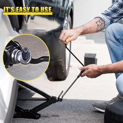 Car Scissor Jack Handle, Automotive Wheel Lug Wrench, Steel Vehicle Tire Lift Tool, Universal Trailer Jack Replacement & Repair Accessory for SUV, Sedan, Truck (Extended) - size: Extended Lug Wrench