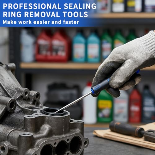 4-Piece Precision Hook and Pick Set - Automotive O-Ring Remover & Oil Seal Puller Tool Kit, Mechanic Hand Tools for Gaskets, Springs & Wires, 6.5 Inch Heat-Treated Shafts with Ergonomic Grip(Blue) - color: Blue
