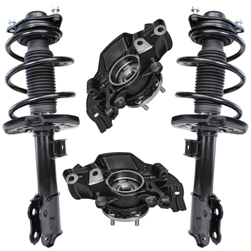 Detroit Axle - Front Steering Knuckles & Wheel Hub Bearings + Struts w/Coil Spring Replacement for 2011 Kia Optima 2.4L - size: 4QU47753/ Big strut kit