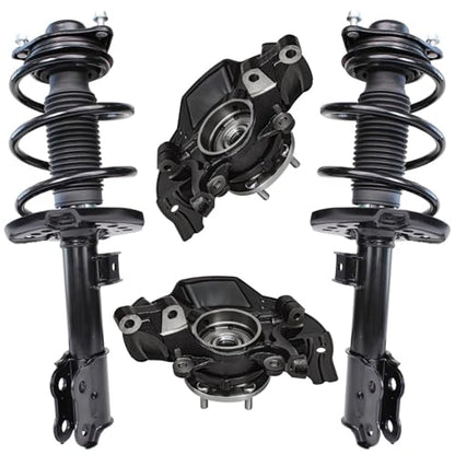 Detroit Axle - Front Steering Knuckles & Wheel Hub Bearings + Struts w/Coil Spring Replacement for 2011 Kia Optima 2.4L - size: 4QU47753/ Big strut kit