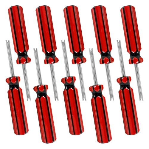 10PCS Valve Core Removal Tools, Automotive Screwdriver Tire Stem Core Removers, Universal Vehicle Tire Repair Install Tools Compatible with Most Standard Valve Cores - color: 10pcs