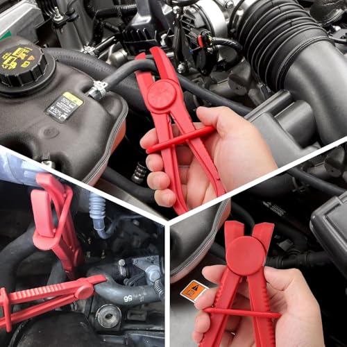 3-Piece Hose Pinch Off Pliers, Straight Plastic Clamp Tool | Lightweight Plastic, No Hose Damage. For Fuel, Brake, Radiator, Coolant, Gas & Flexible Hoses, Automotive Repair