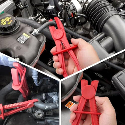 3-Piece Hose Pinch Off Pliers, Straight Plastic Clamp Tool | Lightweight Plastic, No Hose Damage. For Fuel, Brake, Radiator, Coolant, Gas & Flexible Hoses, Automotive Repair