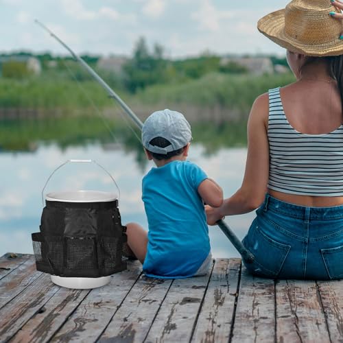 iplusmile Bucket Tool Organizer Multi-Pocket Design for Car Wash and Fishing Supplies Bucket Bag Storage for Outdoor Activities