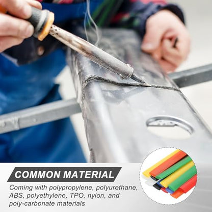 Plastic Welding Rods, 10in HDPE Welder Rod High-Strength Waterproof Fit for Repairing Plastic Bumper Kayaks Car Bumpers Motorcycle Tanks DIY Crafts - (14 Pack, 7colors)
