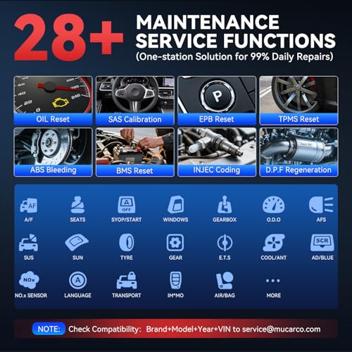 MUCAR VO6 Bidirectional Scan Tool, Full Systems Diagnostic OBD2 Scanner, Automotive Diagnostic Scanner for Car, 28+ Services Code Reader, CAN FD, FCA/AutoAuth, Lifetime Free Update=No Subscriptions