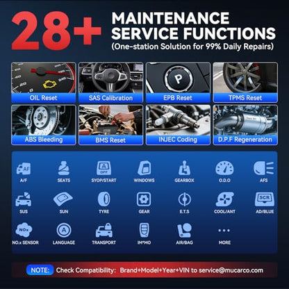 MUCAR VO6 Bidirectional Scan Tool, Full Systems Diagnostic OBD2 Scanner, Automotive Diagnostic Scanner for Car, 28+ Services Code Reader, CAN FD, FCA/AutoAuth, Lifetime Free Update=No Subscriptions