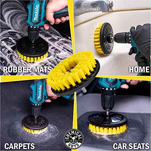 Chemical Guys, Medium Duty Spinner Drill Brush Attachment, Multi-Surface | Fits any standard drill to power-scrub floor mats, upholstery and carpet, lifting set-in stains with less effort - style: Medium Duty