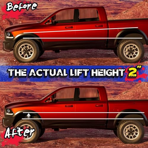 KSP 2in Front Lift Kits for Ram 1500 2009-2026, 2" Leveling Lift Kit for 2009-2026 Dodge Ram 1500 4WD, 2005-2011 Dakota 2WD 4WD, Aluminum Suspension Level Kit CNC Strut Spacers For Pick Up - size: 2"F, style: Front