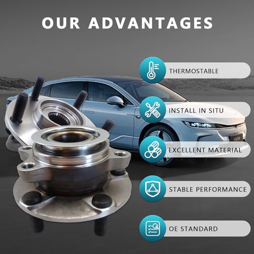 513298 Front Wheel Bearing Hub Assembly for Nissan Sentra 2007-2012, Rogue 2008-2013, Rogue Select 2014-2015 (2PCS) - size: 513298