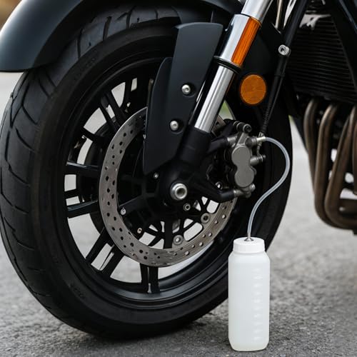 Brake Bleeder Kit Includes 1L Brake Bleeder Bottle, 2 Pcs Way Check Valve Tube Bleeding, 60ml Syringe, 19.69Inch Hose, Tool Kit for Hydraulic Brake System Bleeding on Cars and Motorbikes