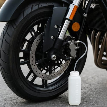 Brake Bleeder Kit Includes 1L Brake Bleeder Bottle, 2 Pcs Way Check Valve Tube Bleeding, 60ml Syringe, 19.69Inch Hose, Tool Kit for Hydraulic Brake System Bleeding on Cars and Motorbikes