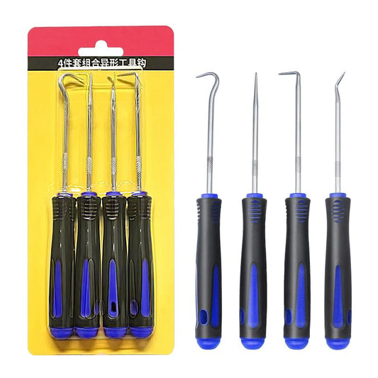 Precision Hook and Pick Set for Automotive Pick Tool Set for Car Auto Oil Seal/O-Ring Seal Gasket Pick Mini Hooks Puller Remover, Blue (4PCS) - color: Blue