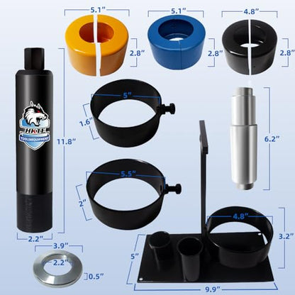 HKTE Heavy Duty Clamshell Bearing Puller Kit - Professional Tool for Carrier & Pinion Bearings Removal, Fits Dana, Ford, GM, BW78 Axles