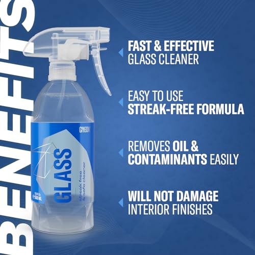 Gyeon Glass Streak Free Automotive Glass Cleaner Professional Grade Ammonia Free Tint Safe Removes Fingerprints Oil Film Interior Safe Enhances Clarity For Windows Windshield Mirror Screens - size: 4000 ml