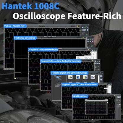 Hantek 1008C PC USB 8CH Automotive Diagnostic Digital Oscilloscope/DAQ/Programmable Generator - style: 1008C