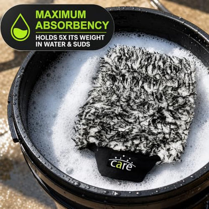 Microfiber Car Wash Mitt, Sponges for Cleaning, Car Detailing Kit, Easy to Use, Durable and Long-Lasting, Comfortable to Handle, Suitable for Regular Cleaning