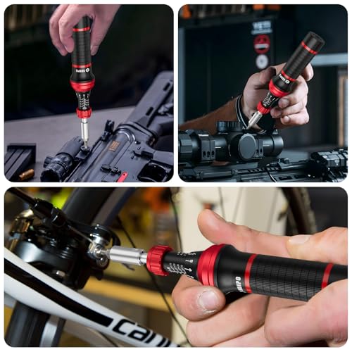 VANPO Torque Screwdriver, 10-70 In-lb, 64 Piece, Click Style for Gunsmith | 1 in-lb Increment, Grip ergonomics, 1/4 Inch Torque Wrench Screwdriver Set with S2 Bits for Electronics,Bike & Mounting