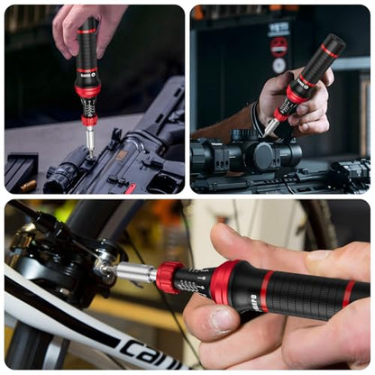 VANPO Torque Screwdriver, 10-70 In-lb, 64 Piece, Click Style for Gunsmith | 1 in-lb Increment, Grip ergonomics, 1/4 Inch Torque Wrench Screwdriver Set with S2 Bits for Electronics,Bike & Mounting