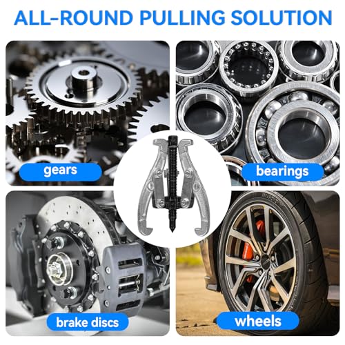 3 Pcs Puller Set, 3" 4" 6" Reversible Jaw Gear Extractor, 3 Jaw Puller, Heavy Duty Tool for Pulley, Flywheel, Wheel Bearing & Hub Removal, Auto Repair & Garage Maintenance