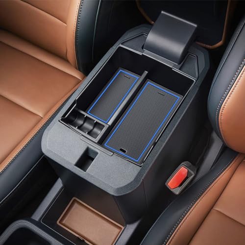 TOPINSTALL Blue Center Console Tray for 2022-2026 Ford Maverick | Pickup Center Console Organizer Storage Box Coin Container for Maverick XL XLT Lariat Lobo Tremor Truck Accessories - color: Blue