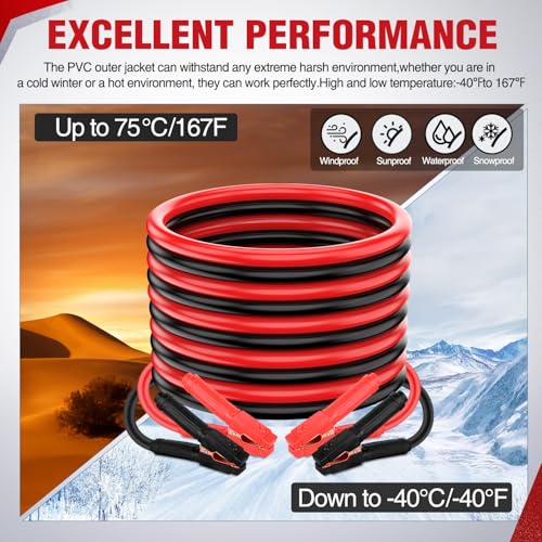Nilight Jumper Cables for Car Battery 1 Gauge 30 FT Booster Cable Heavy Duty 900 A CCA with Carrying Bag Jump Start Emergency Kit Pickup Truck RV Vans SUV - size: 1 Guage 30 FT