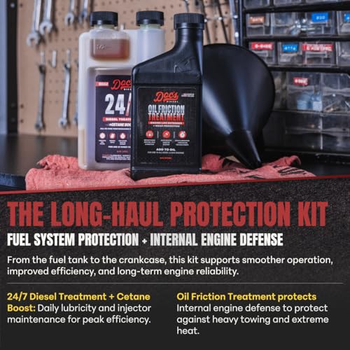 Doc's Diesel Oil Friction Treatment + 24/7 Cetane Boost Fuel Additive Kit – Engine Oil Additive & ULSD Fuel Treatment – Reduces Wear, Improves MPG (16 oz + 16 oz) - size: 24/7 + Oil Friction Treatment