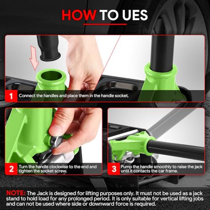 DNA Motoring Low Profile Hydraulic Trolley Service/Floor Jack, 4 Ton (8000 lbs) Capacity, Lifting Range 4.5"-20", Green, TOOLS-00307-GR - color: Green, style: 4 ton