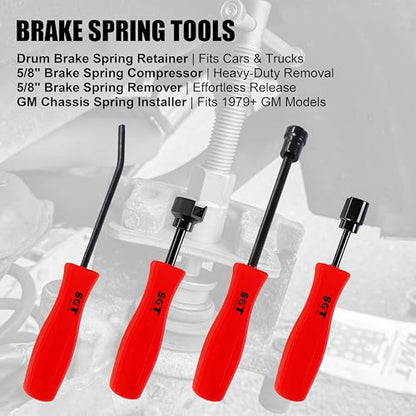 SGT 32pcs Brake Tool Kit,22pcs Heavy Duty Caliper Compression Tool and 8pcs Drum Brake Tool Kit,Brake Caliper Tool Set and Drum Brake Tool with Brake Spring Tool Compressor Pliers Installer Remover