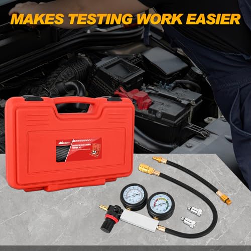 Nilight Cylinder Leak Down Tester, Gasoline Engine Compression Dual Gauge Leakdown Detector Automotive Tool Set with 10 12 14mm Spark Plugs - color: 5pcs Leak Down Tester
