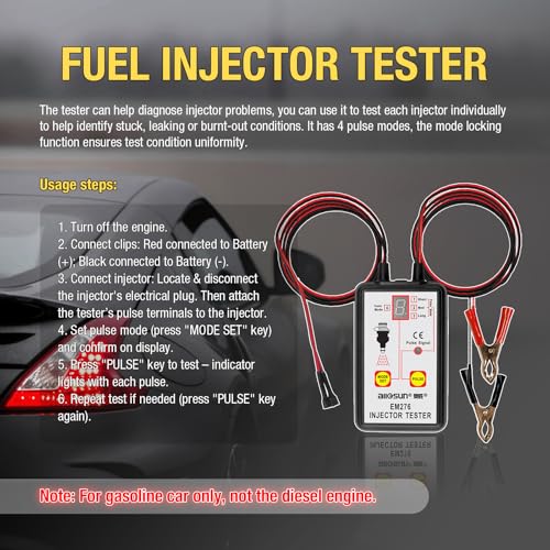 EM276SET Fuel Injector Tester & Adapter DIY Cleaning Tool Kit Set (Fuel Injector Tester + Adapter) Fuel System Cleaner Gasoline Engines - color: Fuel Injector Tester + Adapter