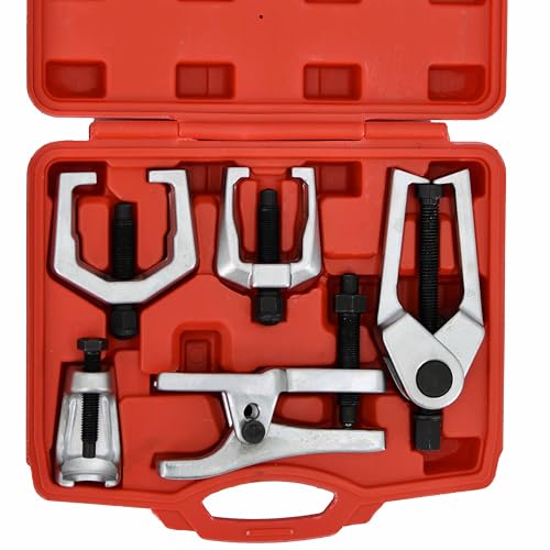 5-in-1 Ball Joint Separator, Pitman Arm Puller, Tie Rod End Tool Set for Front End Service, Splitter Removal Kit for Cars, Light Trucks & ATVs Durable Arm Puller for Separating Tie Rods