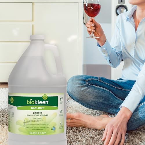 Biokleen Bac-Out Enzyme Cleaner and Stain & Odor Remover for Pet Stains, Laundry, Diapers, Wine, Carpets, & More, Eco-Friendly, Non-Toxic, Lime Scent, 128 Ounces - size: 128 Fl Oz (Pack of 1)