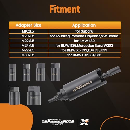 maXpeedingrods Drive Shaft Puller Extractor Tool Set for BMW VW Audi Porsche MB Subaru, 7PCS CV Axle Puller Removal Kit with 6 Adapters (M16, M20, M22, M24, M27, M30)