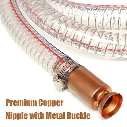 8.2FT 5/8" Heavy Duty Gas Siphon Hose, Self-Priming Fuel Transfer Pump | Jiggler Siphon with Brass Valve & Metal Clamp, Transfer Hose for Gasoline, Fish Tank Water Changes, Boats, ATVs & Tractors - size: 5/8"ID x 1Pcs