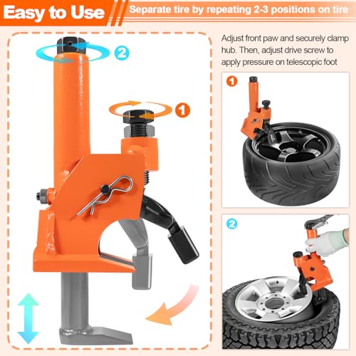 LAIKOU Upgraded Manual Tire Bead Breaker with Rubber Pad Fits 38"- 42" Tires for ATVs UTVs Tractors Trucks Cars Bus, Heavy Duty Bead Breaking Easy Operated Tire Repair Removal Changer Portable Tool