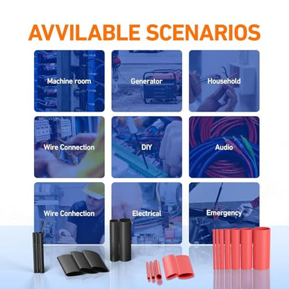 TKDMR 500 Pcs Heat Shrink Tubing Kit - 4:1 Ratio Adhesive Lined, Marine Grade Shrink Wrap,Industrial Heat Shrink Tubing,Red & Black - color: Red & Black, size: 1.77"-Red & Black