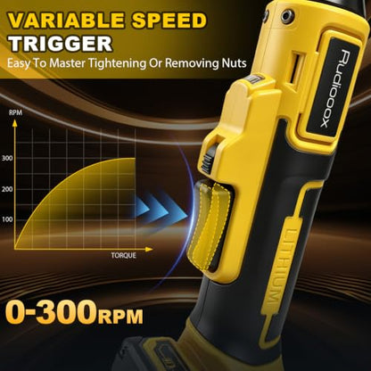 3/8" Electric Ratchet Wrench, Compatible with DEWALT 20V MAX Batteries | 74 Ft-Lbs Brushless Cordless Ratchet, Variable Speed Power, Tool with 1/2" & 1/4" Adapters, Battery and Charger Not Included - size: Standard