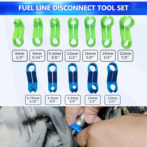 46pcs Master Quick Disconnect Tool Set Fuel Line Disconnect Tool Kit for Automotive A/C Fuel & Transmission Systems, Fuel Line Removal and Separator Tool Compatible with GM Ford Chrysler