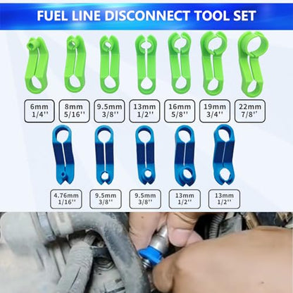 46pcs Master Quick Disconnect Tool Set Fuel Line Disconnect Tool Kit for Automotive A/C Fuel & Transmission Systems, Fuel Line Removal and Separator Tool Compatible with GM Ford Chrysler