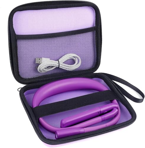 Voilet Neck Light with Storage Case: Back to School Gifts 10-80Hrs Eye-friendly Book Reading Light Knitting Crochet Sewing Craft Light Rechargeable Adjustable, Book Lovers Gifts for Knitters Crafters - color: Violet with storage case