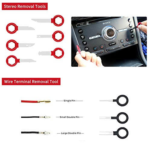 Trim Removal Tool, 200PCS Trim Tool Auto Removal Kit, Plastic Panel Fastener Removal Tool, Trim Removal Kit for Car/Trim/Panel/Door/Audio/Auto Clip Pliers/Terminal Removal Tool Kit (Red) - color: Red-200PCS