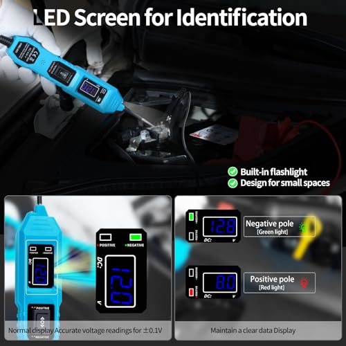 Automotive Test Light 3.5–36V DC Power Probe Tester, Car Circuit Tester with LCD Display, Voltage & Continuity Tester for Vehicle Wiring, Fuse & Battery Diagnosis