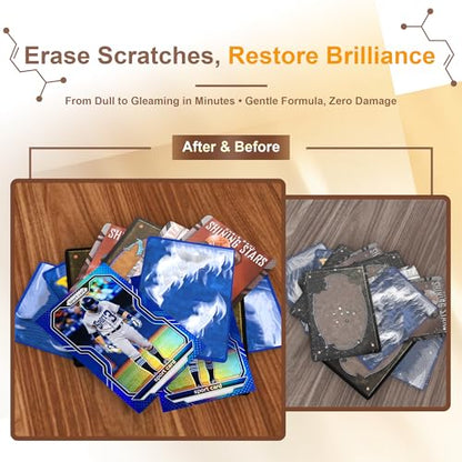 17-in-1 Card Cleaning Kit, Card Care Polishing Restoration with Plastic Case, Trading Card Cleaning with Polishing Cream and Cleaning Spray, Suitable for PSA Rated Card Care & Flatten Edges (12.1")