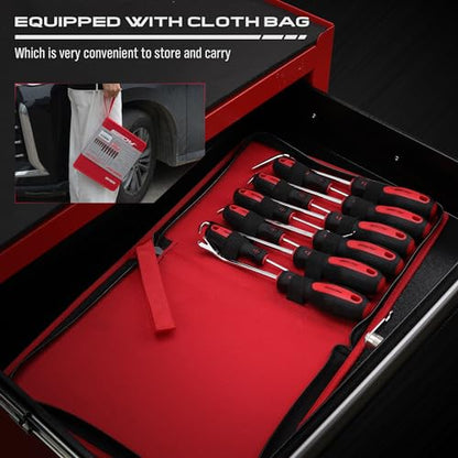 11-Piece Large Hook and Pick Set with Clip Removal Tool, Precision O-Ring Removal Kit for Automotive Mechanic and Electronic Maintenance Car Auto Oil Seal Mini Hooks