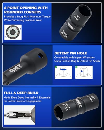 Orion Motor Tech Lug Nut Socket Set, 5pc 1/2" Drive Impact Flip Socket Set with Metric 17 19 21 22 mm & SAE 3/4 13/16 7/8 15/16 in. Sockets, Double Ended Thin Wall Nut Sockets with 3" Extension Bar - size: Flip, 17 19 21 22 mm & 3/4 13/16 7/8 15/16 in., s