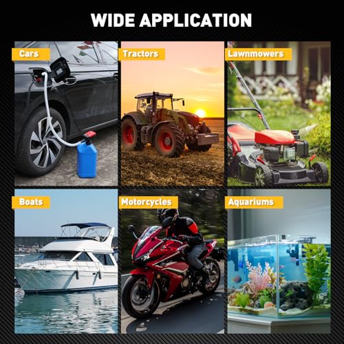 Battery-Powered Fuel Transfer Pump - 3.2 GPM No Spill Portable Gas Can siphon Pump with 3 Adapters, Extra Long Hose, Fuel Pump for Oil, Diesel, Gasoline (Batteries Not Included) - size: New Version